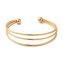 Bracelets manchettes ouverts en acier inoxydable 304 avec placage ionique (IP)&nbsp;BJEW-Z071-04G