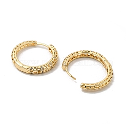 Orecchini a cerchio in ottone con zirconi cubici chiari micro pavè&nbsp;EJEW-E295-17KCG