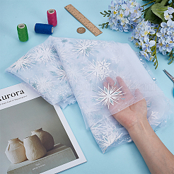 2 m Polyester-Stickerei-Schneeflockenstoffe&nbsp;DIY-WH0622-387