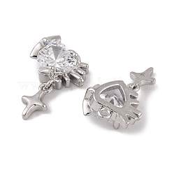 Pendentifs en laiton zircon cubique transparent&nbsp;KK-L212-13P