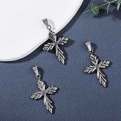3 pz retrò 316 acciaio chirurgico inossidabile croce pendente gotico&nbsp;FIND-SZ0003-60