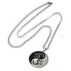 201 colliers pendentifs en acier inoxydable&nbsp;LS-NJEW-C066-07P