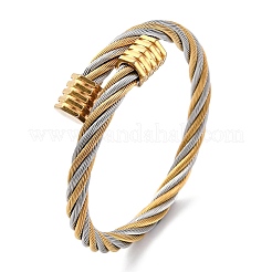 Pulseras de torsión de acero inoxidable 304 para mujer&nbsp;BJEW-P310-21GP