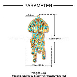 304 Edelstahl-Emaille-Anhänger&nbsp;STAS-OY019-37G