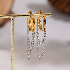 Boucles d'oreilles créoles bicolores en acier inoxydable 304&nbsp;RC0158