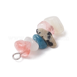 Pietra di luna bianca naturale e diaspro dalmata e apatite&nbsp;PALLOY-JF02884-02
