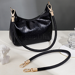 Poignées de sac rondes tressées en similicuir avec fermoirs en alliage de zinc&nbsp;FIND-WH0126-941A-01