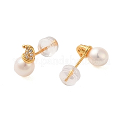 Boucles d'oreilles clous en argent sterling&nbsp;EJEW-K273-06G