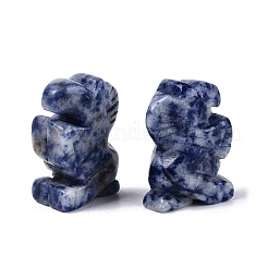 Figurina di cavallo in diaspro blu naturale a macchie&nbsp;DJEW-N005-01I