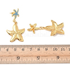 Pendientes colgantes de estrella de mar de acero inoxidable 304 esmaltado&nbsp;EJEW-B156-03G