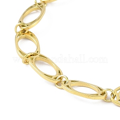 Bracciale a maglie in acciaio inossidabile con placcatura ionica (ip) 304 con occhio di cavallo per donna&nbsp;BJEW-K254-11B-G