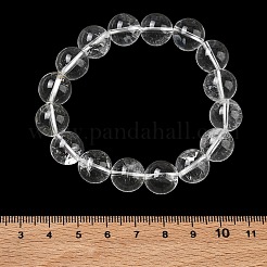 Braccialetti elasticizzati con perline rotonde di cristallo di quarzo naturale&nbsp;GG-CBA12F1-02E-12