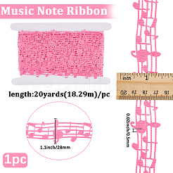 Ruban de bordure en dentelle de note de musique en polyester de 20 mètre&nbsp;OCOR-GF0004-44F