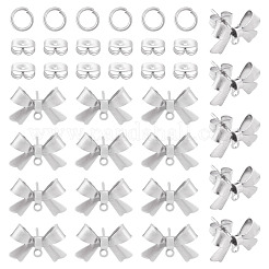10 Paar Ohrstecker-Beschläge mit Schleife aus 304 Edelstahl&nbsp;STAS-TA0006-33