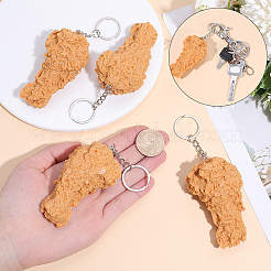 4 portachiavi con ciondolo in PVC a forma di coscia di pollo&nbsp;KEYC-SC0002-22