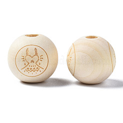 Unvollendete europäische Perlen aus Naturholz&nbsp;WOOD-S045-148