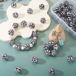 30 Stück runde Rhinestone Harz-Perlen&nbsp;OACR-TA0004-28B