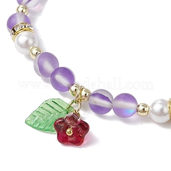 5 pz 5 colori perline sintetiche rotonde di pietra di luna braccialetti elastici&nbsp;BJEW-JB11567