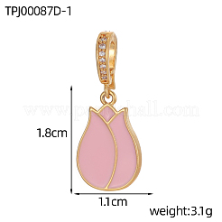 Colgantes de esmalte de latón&nbsp;KK-OY001-01G