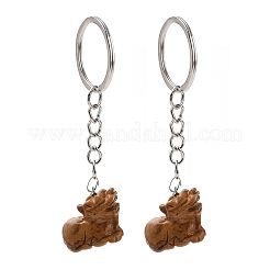 Löwe natürlicher Edelsteinschlüsselbund&nbsp;KEYC-G055-05P