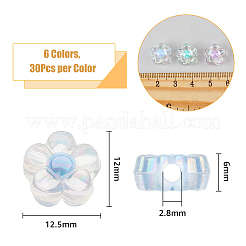 180pcs 6 Farben transparente Acrylperlen&nbsp;OACR-DC0001-20