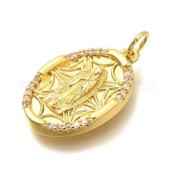 Pendenti con micro pavè di zirconi cubici in ottone vergine maria&nbsp;KK-S508-42G-01