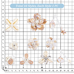 10 stücke 10 arten fühlte natürliche shell perlen ornament zubehör&nbsp;DIY-PH0033-48