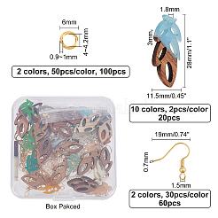 Kits de fabrication de boucles d'oreilles en forme de feuille à faire soi-même (10 paire)&nbsp;DIY-OC0005-66