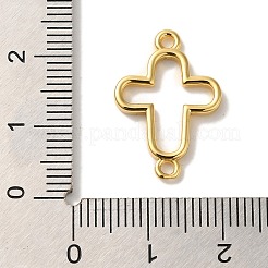 Connecteurs de contour de croix en laiton plaqué rack breloques liens&nbsp;KK-U027-05G
