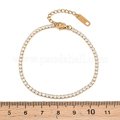 Pulseras de tenis para mujer en acero inoxidable 304 con micro pavé de circonitas cúbicas.&nbsp;BJEW-A146-01G
