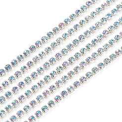 5 Yards Tassenketten aus Legierungsglas mit Strassen&nbsp;AJEW-TA0002-49D
