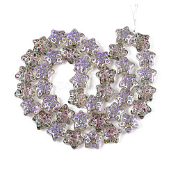 Chapelets de perles en verre transparent électrolytique&nbsp;EGLA-N020-02D