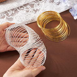 2 Stück 2 Farben strukturierter Memory-Perlendraht aus Eisen zum Wickeln von DIY-Schmuck&nbsp;MW-TA0001-06B