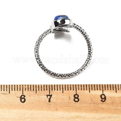 Fingerringe aus natürlichem Malachit und Lapislazuli&nbsp;RJEW-A068-03P-01