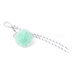 Décorations suspendues en pompon en imitation fourrure de lapin rex et cordon en polyester&nbsp;HJEW-JM04420-02