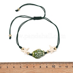 Bracelets ajustables en porcelaine et turquoise synthétique faits main pour femmes&nbsp;BJEW-JB13972