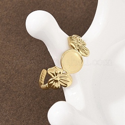 Manschettenringkomponenten aus Edelstahl 304 mit Blume&nbsp;RJEW-D332-10G