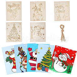 10 Stück Weihnachtsanhänger aus unfertigem Holz zum Malen&nbsp;WOOD-SP0001-79C