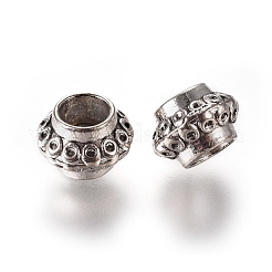 Großes Loch Unterlegscheibe tibetischen Stil Legierung European Beads&nbsp;TIBEB-S012-AS-LF