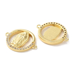 Dije de conector de Virgen María con circonita cúbica de latón chapado en rack&nbsp;KK-C084-01D-G