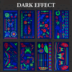 8 Blatt 8 Stil kreative fluoreszierende Arm abnehmbare temporäre Tattoos Papieraufkleber&nbsp;STIC-TA0002-02