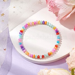 Stretch-Armbänder aus rondellgefärbten natürlichen Süßwassermuscheln für Damen&nbsp;BJEW-JB10928