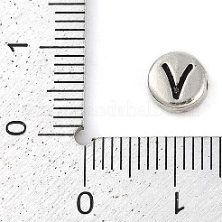 925 perle ronde plate en argent sterling avec lettres&nbsp;STER-G044-01AS-V