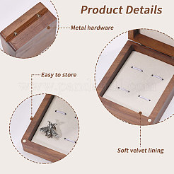 Boîtes magnétiques de rangement de cadeaux pour boutons de manchette en bois&nbsp;CON-WH0089-265B