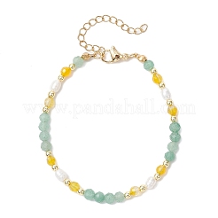 Bracciali avventurina perline verdi naturali&nbsp;BJEW-JB11763-04