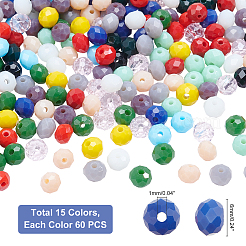900 Stück 15 Stile undurchsichtiges einfarbiges Glasperlen-Set&nbsp;DIY-PH0003-45