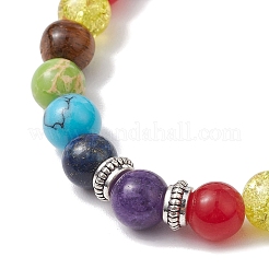 8 mm runde Stretch-Armbänder mit gemischten Edelsteinperlen&nbsp;BJEW-JB10438
