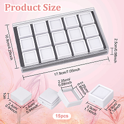 15 Stück quadratische Mini-Fensterkästen aus Acrylglas&nbsp;CON-WH0088-43B