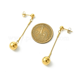 Ohrstecker aus 304 Edelstahl mit runden Perlen für Damen&nbsp;EJEW-G417-01G