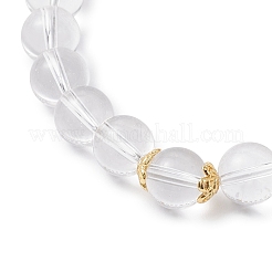 Pulseras elásticas de cuentas redondas de cristal de cuarzo sintético de 8.5 mm para mujer&nbsp;BJEW-JB12260-04